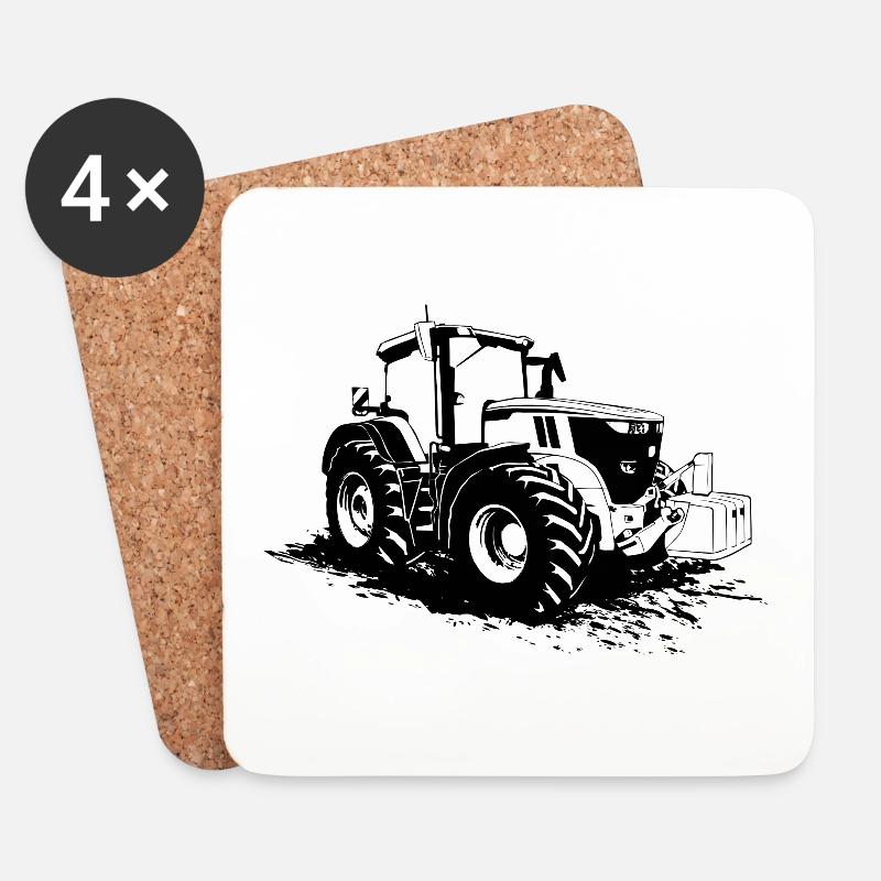 Traktor - Schlepper - Landwirt - Bauer - Untersetzer (4er-Set) - Weiß