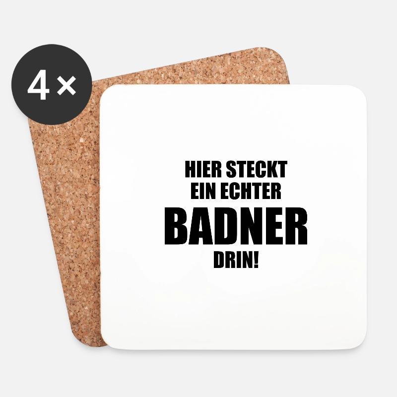 Hier steckt ein echter Badner drin! - Untersetzer (4er-Set) - Weiß