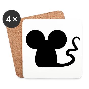 Mäuschen / Maus / little mouse / petite souris - Untersetzer (4er-Set) - Weiß - Vorne