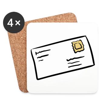 Brief Briefumschlag letter envelope Briefpost - Untersetzer (4er-Set) - Weiß - Vorne