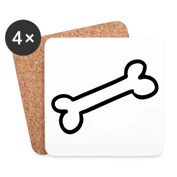 Dog bone dog bone gift idea gift idea - Coasters (set of 4) - white - Front