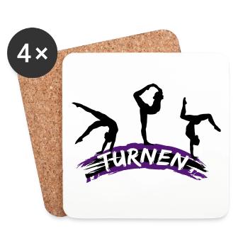 Turnen, Turnerin - Gymnatics - Untersetzer (4er-Set) - Weiß - Vorne