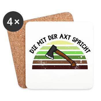 Die mit der Axt spricht - Untersetzer (4er-Set) - Weiß - Vorne