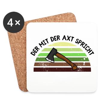 Der mit der Axt spricht - Untersetzer (4er-Set) - Weiß - Vorne