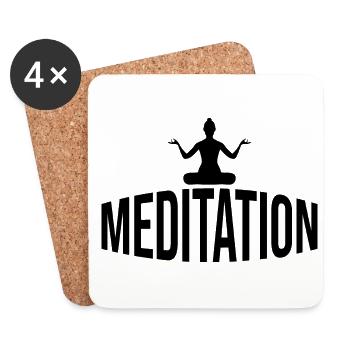 Meditation Graphic Meditate Meditation Relaxation - Untersetzer (4er-Set) - Weiß - Vorne