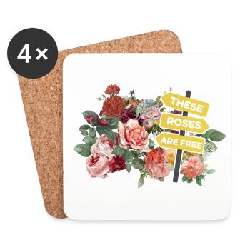 These Roses Are Free Florist Plants Botanical Flow - Untersetzer (4er-Set) - Weiß - Vorne