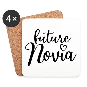 Future Novia Girlfriend Engagement Wedding Gift - Coasters (set of 4) - white - Front