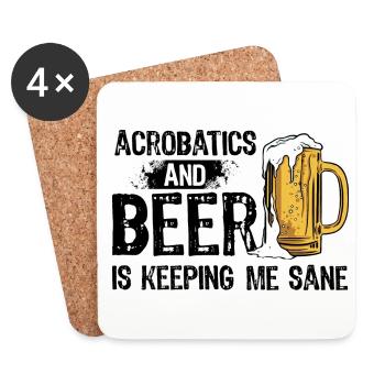 Acrobatics And Beer Is Keeping Me Sane Acrobat Gym - Untersetzer (4er-Set) - Weiß - Vorne