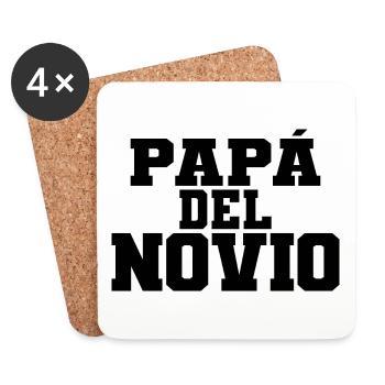 Papa del Novio Groom's Father Wedding Gift - Coasters (set of 4) - white - Front