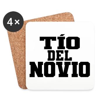 Tio del Novio Groom's Uncle Men Wedding Gift - Coasters (set of 4) - white - Front