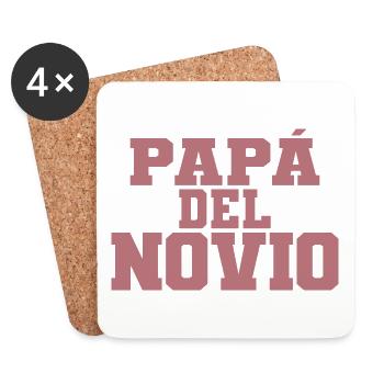 Papa del Novio Bräutigam Vater Hochzeitsgeschenk - Untersetzer (4er-Set) - Weiß - Vorne