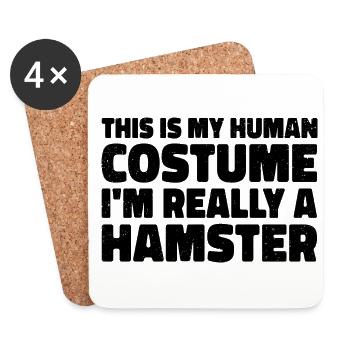 This Is My Human Costume I'm Really A Hamster Anim - Untersetzer (4er-Set) - Weiß - Vorne