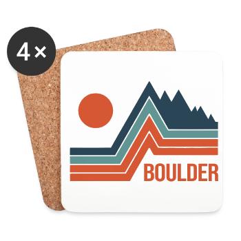 Retro Graphic Climbing Bouldering Rock Climber Mou - Untersetzer (4er-Set) - Weiß - Vorne
