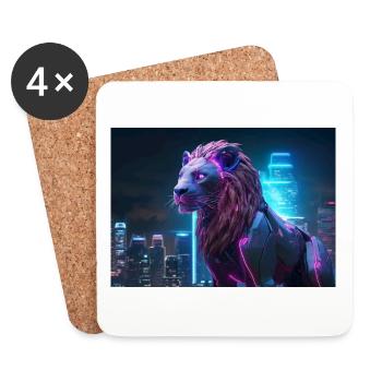 Neon King - Coasters (set of 4) - white - Front
