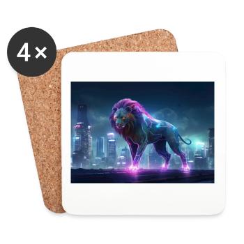 Neon Jungle King - Coasters (set of 4) - white - Front