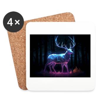 Futuristic Stag - Coasters (set of 4) - white - Front