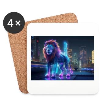 Lion of the Future - Coasters (set of 4) - white - Front