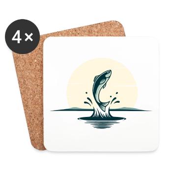 Springende Fische - Untersetzer (4er-Set) - Weiß - Vorne