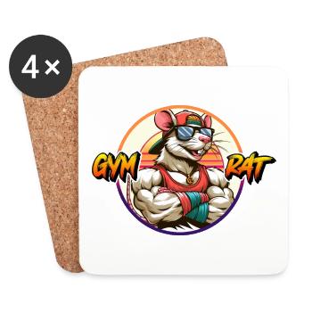 GYM RAT - Dessous de verre (lot de 4) - blanc - Devant