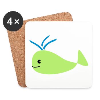 whale - Dessous de verre (lot de 4) - blanc - Devant