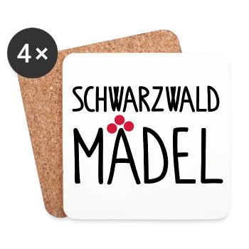 Schwarzwaldmädel - Untersetzer (4er-Set) - Weiß - Vorne