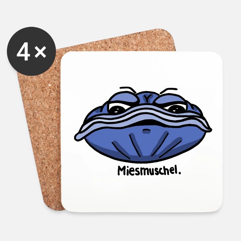 Miesmuschel - Untersetzer (4er-Set) - Weiß