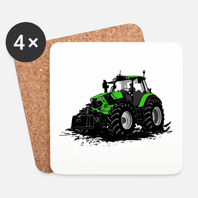 Traktor - Schlepper - Landwirt - Bauer - Untersetzer (4er-Set) - Weiß