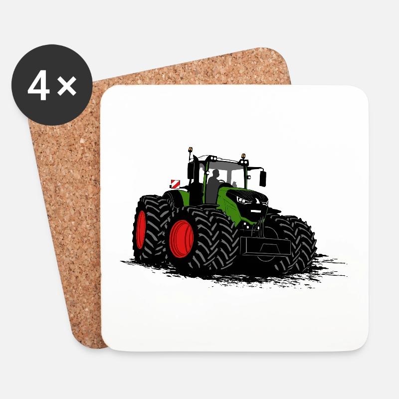 Traktor - Schlepper - Landwirt - Bauer - Untersetzer (4er-Set) - Weiß