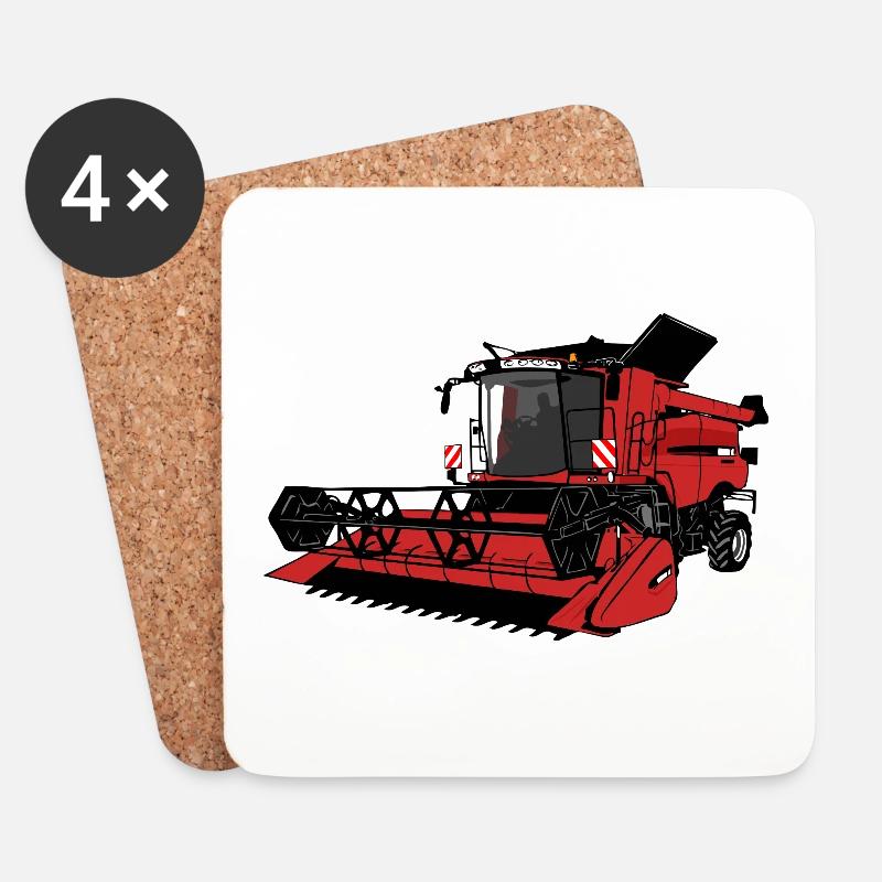 Mähdrescher - Combine harvester - Untersetzer (4er-Set) - Weiß