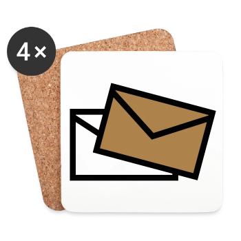 Post - Mail - poste / Brief - letter - lettre - Untersetzer (4er-Set) - Weiß - Vorne