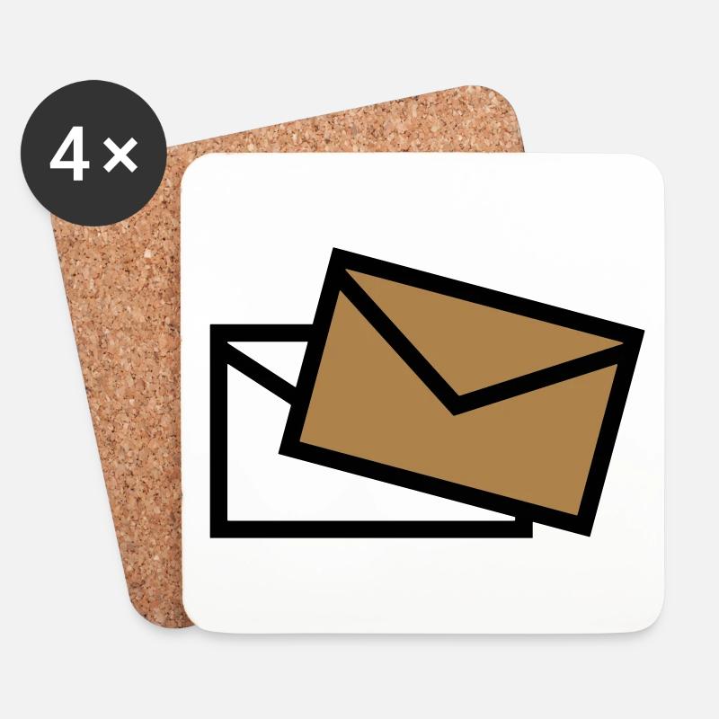 Post - Mail - poste / Brief - letter - lettre - Untersetzer (4er-Set) - Weiß