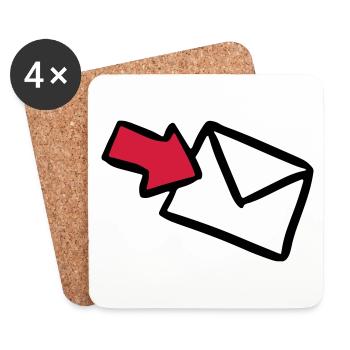 Brief E-Mail mail letter lettre message Versand - Untersetzer (4er-Set) - Weiß - Vorne