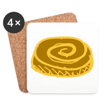 Eat a delicious nut snail - Coasters (set of 4) - white - Front