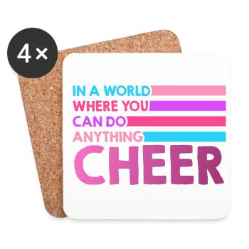 In A World Where You Can Do Anything Cheer Cheerle - Untersetzer (4er-Set) - Weiß - Vorne