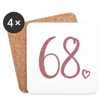Süße Nummer 68, 68 Jahre alt, 68. Geburtstag Geschenk - Untersetzer (4er-Set) - Weiß - Vorne