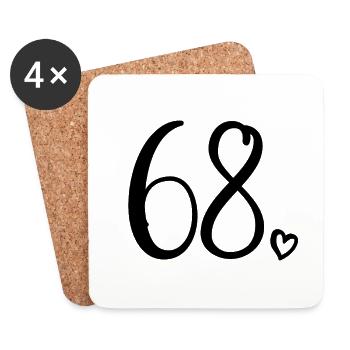 Süße Nummer 68, 68 Jahre alt, 68. Geburtstag Geschenk - Untersetzer (4er-Set) - Weiß - Vorne