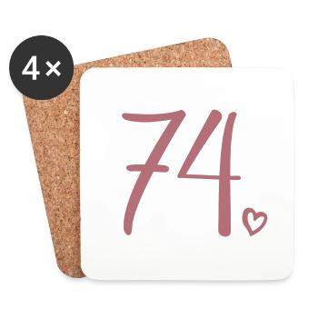 Süße Nummer 74, 74 Jahre alt, Geschenk zum 74. Geburtstag - Untersetzer (4er-Set) - Weiß - Vorne