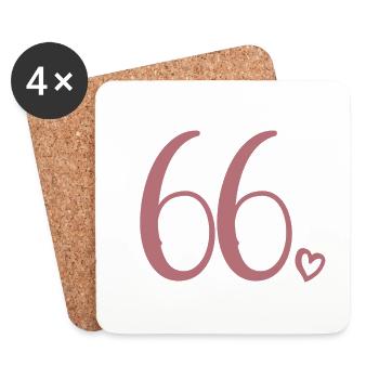 Süße Nummer 66, 66 Jahre alt, 66. Geburtstag Geschenk - Untersetzer (4er-Set) - Weiß - Vorne
