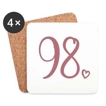 Cute Number 98, 98 Years Old, 98th Birthday Gift - Coasters (set of 4) - white - Front