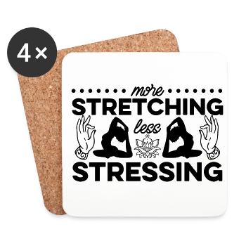 More Stretching Less Stressing Meditate Meditation - Untersetzer (4er-Set) - Weiß - Vorne