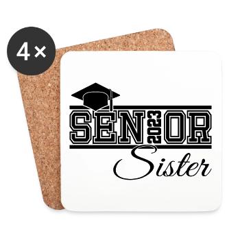 Senior 2023 Schwester Stolze Schwester von Graduate - Untersetzer (4er-Set) - Weiß - Vorne