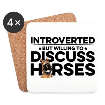 Introverted But Willing To Discuss Horses Equestri - Untersetzer (4er-Set) - Weiß - Vorne