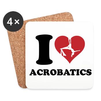 I Love Acrobatics Graphic Acrobat Gymnastics Gymna - Untersetzer (4er-Set) - Weiß - Vorne