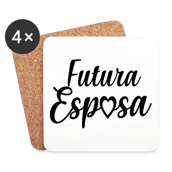 Futura Esposa Engagement Bridal Shower Wedding - Coasters (set of 4) - white - Front