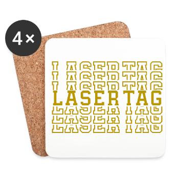 Retro Graphic Lasertag Player Lasertag Phaser Lase - Untersetzer (4er-Set) - Weiß - Vorne