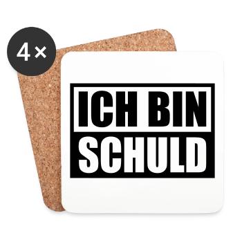 Ich bin Schuld | Farbe änderbar - Untersetzer (4er-Set) - Weiß - Vorne