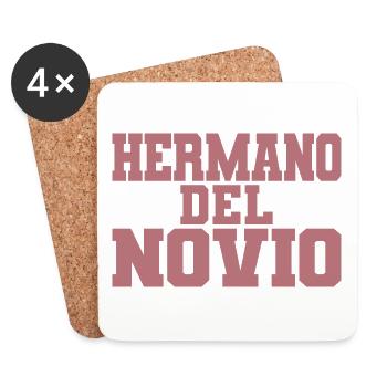Hermano del Novio Bräutigams Bruder Hochzeitsgeschenk - Untersetzer (4er-Set) - Weiß - Vorne