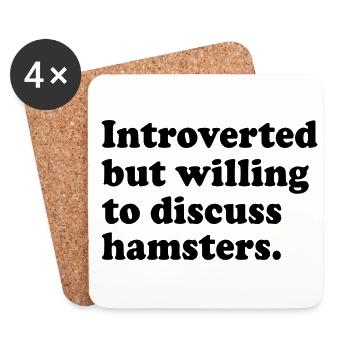 Introverted But Willing To Discuss Hamster Animal - Untersetzer (4er-Set) - Weiß - Vorne