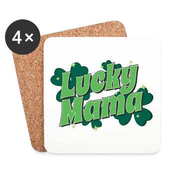 Cadeau de la Saint-Patrick Shamrock Femmes irlandaises - Dessous de verre (lot de 4) - blanc - Devant