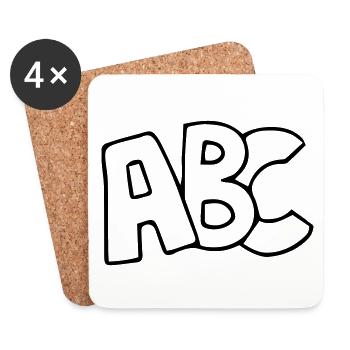 ABC Schulanfang Erstklässler - Untersetzer (4er-Set) - Weiß - Vorne